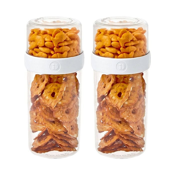 2PK iDesign Fresh Stack N Snack Double Sided Food Container Clear - Large
