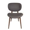 SK Designer Living | Nobu Upholstered Dining Chair | Walnut Legs - Dark Grey Fabric