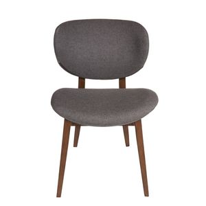 SK Designer Living | Nobu Upholstered Dining Chair | Walnut Legs - Dark Grey Fabric