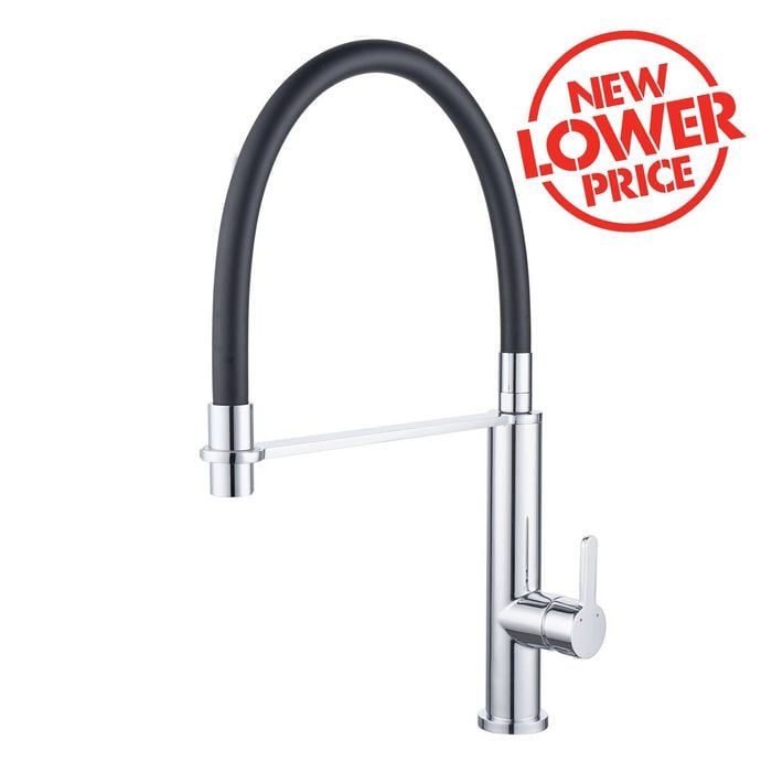 Estilo 25mm Chrome Rubber Coil Dual Function Pull Down Sink Mixer