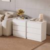 Ufurniture Set of 2 Bedside Table 3 Drawers Nightstand Side Table Bedroom Storage Cabinet White