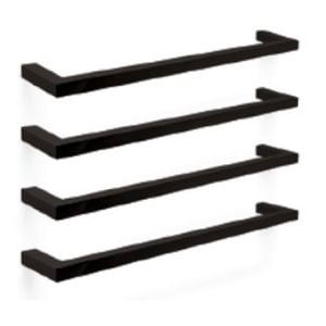 Forme 600mm Black Satin Square Single Heated Rail
