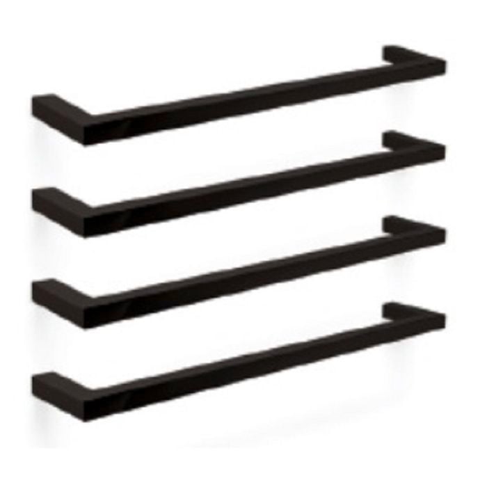 Forme 600mm Black Satin Square Single Heated Rail