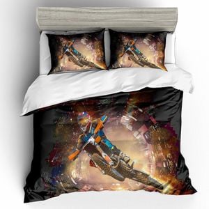3D Black Motor Motorcycle  Quilt Cover Set Bedding Set Pillowcases