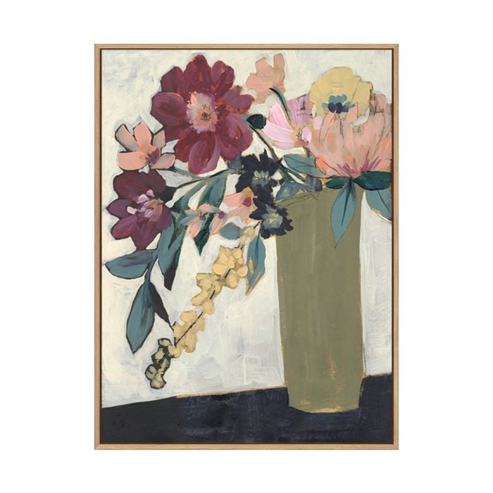 Artey | Jeweled Arrangement I - Framed Canvas - Natural Frame - 90 x 120cm