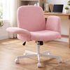Advwin Cross-Legged Desk Chair with 5-Level Adjustable Arm & Wheels Pink