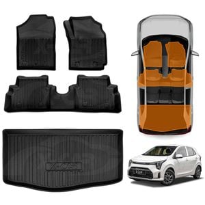 3D Floor Mats Boot Liner for Kia Picanto 2016-Onwards All Weather Heavy Duty Cargo Trunk Luggage Tray