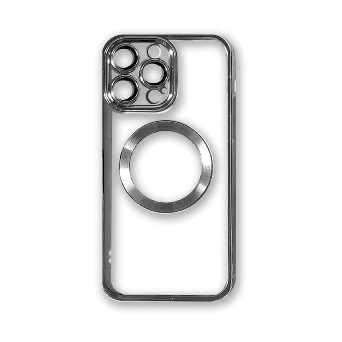 Magsafe Clear Plating Slim Magnetic Case Cover - For Apple iPhone 14 Plus (Silver)