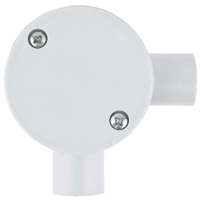 DETA 20mm Grey PVC Conduit 2Way Right Hand Junction Box - Single Pack