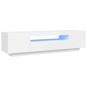 vidaXL TV Cabinet with LED Lights White Entertainment Center Stereo Furniture