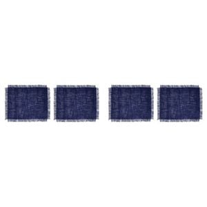 4pc Mikasa Rectangle 45 x 35cm Jute Placemats Navy