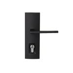Delf Trade Matt Black Single Cylinder Linear Elba Secure Entrance Lever Set
