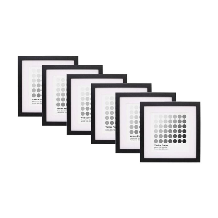 6PK Braz Venice Image Photo Document Display Frame 20x20cm Black