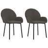 vidaXL 2x Dining Chairs Dark Grey Velvet Armchair Kitchen Dining Room Chair
