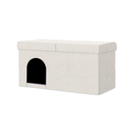 Dicor Large White Boucle Pet Ottoman For Dogs and Cats