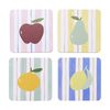 4pc Porto Gia Set Coasters Fruit Design Paper Table Protectors 10cm