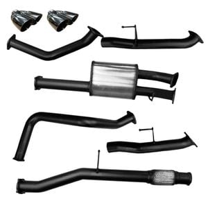Ignite Exhausts Chevrolet Silverado 1500 6.2L V8 Cat Back Single 3.5 to 3" Dual Rear Straight Pipe Black Chrome Tips Mild Steel
