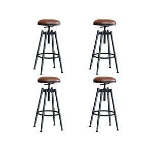Levede Industrial Bar Stools - Set Of 4 Swivel Dining Chairs, Vintage Look, Adjustable Height, Heavy Duty Steel