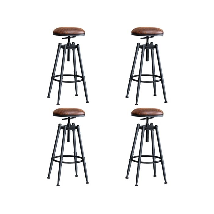 Levede Industrial Bar Stools - Set Of 4 Swivel Dining Chairs, Vintage Look, Adjustable Height, Heavy Duty Steel