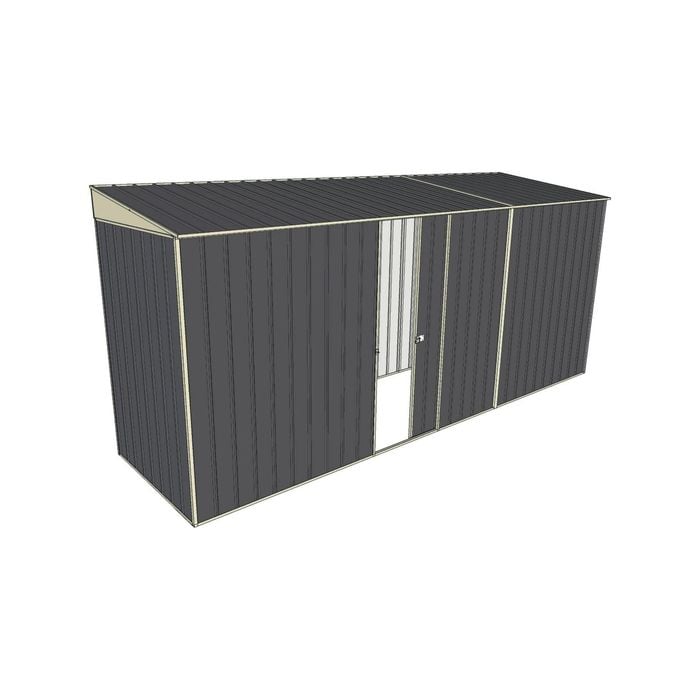 Build-A-Shed 1.2 x 4.5 x 2.0m Skillion Single Sliding Side Door Shed - Grey