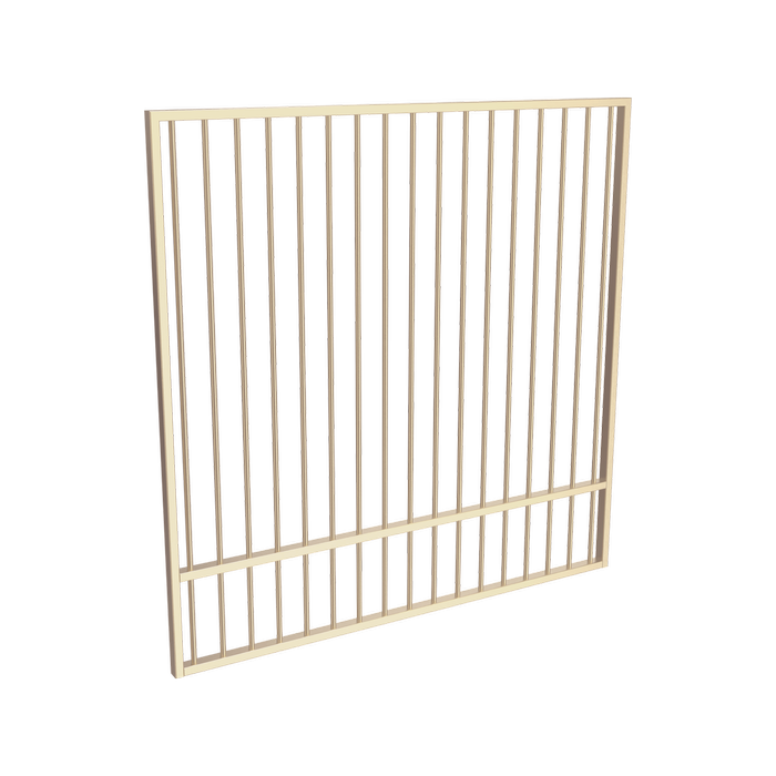 ProtectorAl 1201 - 1500 x 1500mm Primrose Aluminium Garden Gate Flat Top with Mid Rail