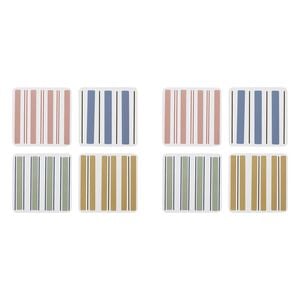 2x 4pc Ecology Classic Beach Harbour Striped Rectangle Coasters 10cm
