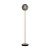 Telbix Elwick Modern Standing Floor Lamp Light Foot Switch Marble Glass Metal Smoke Gloss