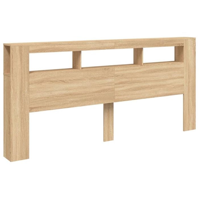 vidaXL LED Headboard Bed Header Furniture Sonoma Oak 100 cm Engineered Wood