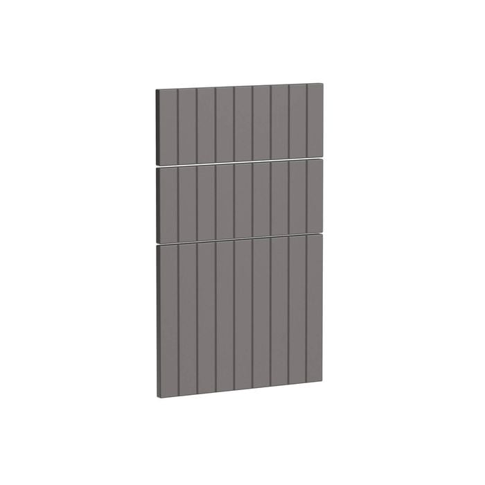 Kaboodle 450mm Smoked Grey V-Groove 3 Drawer Panels