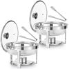 Provecta 6qt round chafing dish buffet set stainless steel food warmer with glass lid catering server 2 pack