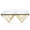 Elegant Collections Gold Clear Pyramid Coffee Table