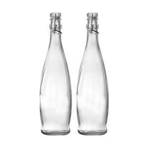 2pk Ecology Kitchen Essentials Glassware Water Bottle Glass 33x8cm 1l