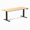 Desky Dual Bamboo Sit Stand Desk Matte Black Frame 180cm