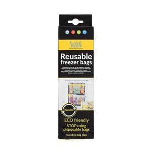 4pc Nostik Reusable Freezer Bags Storage w/ Clips Set
