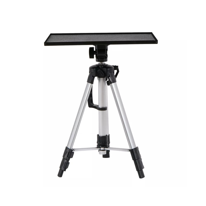 P&P Black Adjustable Projector and Laptop Tripod Stand with Rotating Tray and Carry Bag