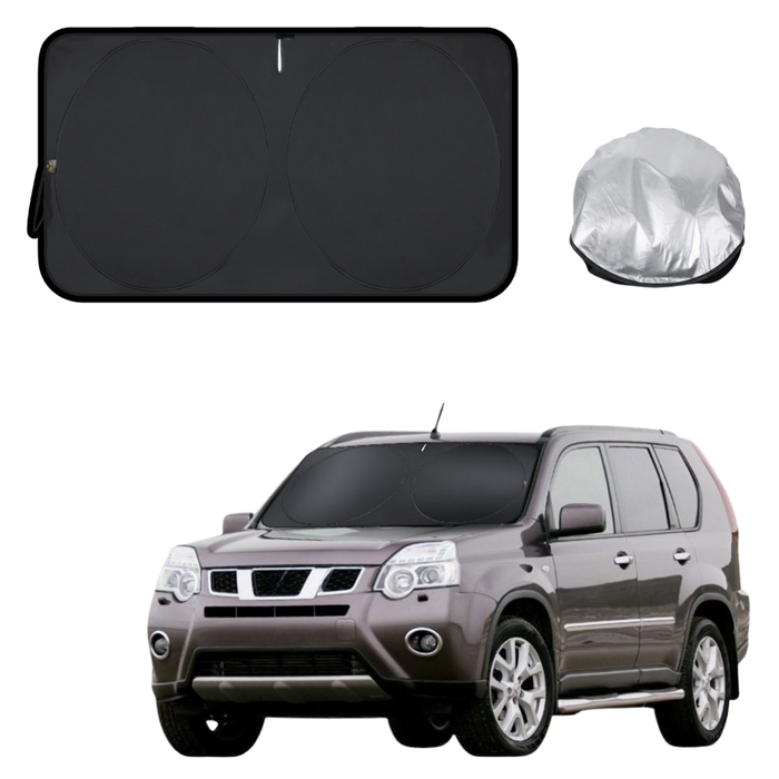 Front Windscreen Sun Shade for Nissan X-TRAIL 2007 - 2014 (T31) - Standard 150 x 85 cm - Black