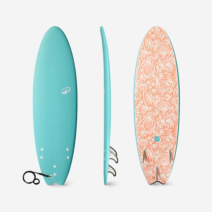 Foam Surfboard 6’6 Swallow Tail 55l - Turquoise - One Size