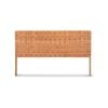 Lazie King Size Teak & Natural Tan Leather Bedhead