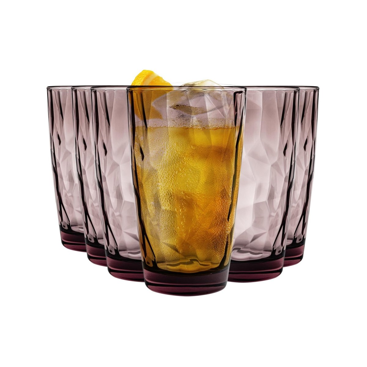 Bormioli Rocco Diamond Dimpled Cooler Glasses - Rock Purple - 470ml ...