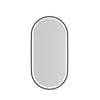 Attica 900 x 450mm Matte Black Framed Oval LED Mirror