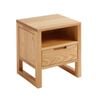Miuz Solid Oak Wood Bedside Table, Large Side Storage End Table Shelf Nightstand