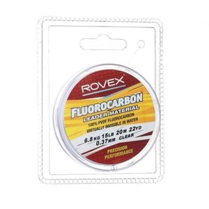 Rovex 20m Clear Flurocarbon Fishing Leader 15lb