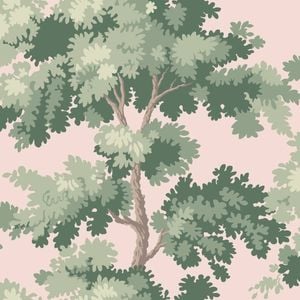 Wallpaper Trader Raphael Wallpaper Roll 10.05m X 53cm, Green On Pink
