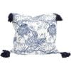 LVD Ornamental 100% Cotton Decorative Home Cushion 50x50cm Blue/White
