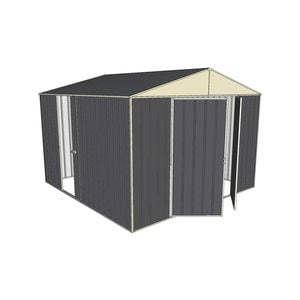 Build-a-Shed 3.0 x 3.0 x 2.3m Double Hinge and Single Sliding Door Shed - Grey