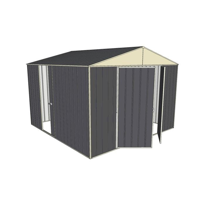 Build-a-Shed 3.0 x 3.0 x 2.3m Double Hinge and Single Sliding Door Shed - Grey