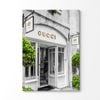 Black Fashion Store with Green Plants Print 100% Australian Made 90x60cm (Stretched Canvas)