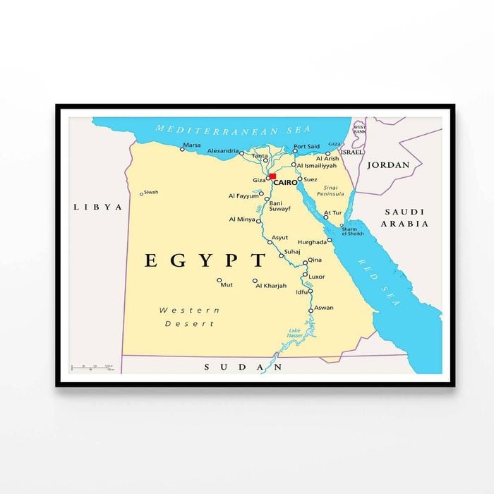 Map of Egypt  Print 100% Australian Made 120x90cm  (Poster)