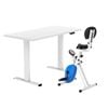 Artiss Under Desk Folding X-Bike with 140cm Automatic Standing Desk Magnetic Resistance White