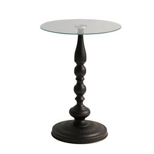 Lifebay Corner Table Round Minimalist Side Table (Black)